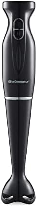 Elite Gourmet EHB3201 Immersion Hand Blender 300 Watts 2 Speed Mixing with Detachable Blades