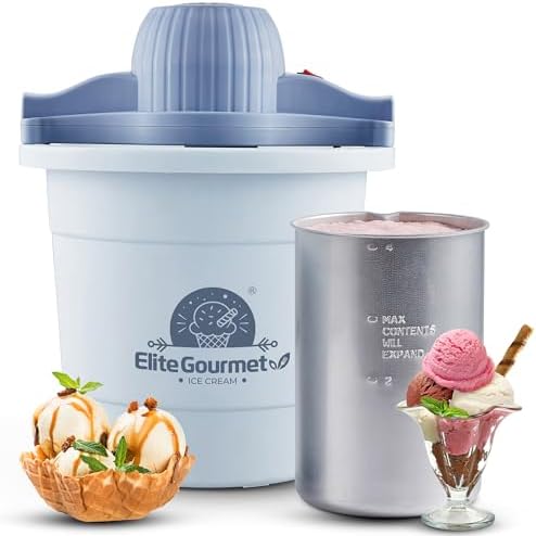 Elite Gourmet 4Qt Electric Ice Cream Maker EIM350X Delicious Homemade Ice Cream, Gelato